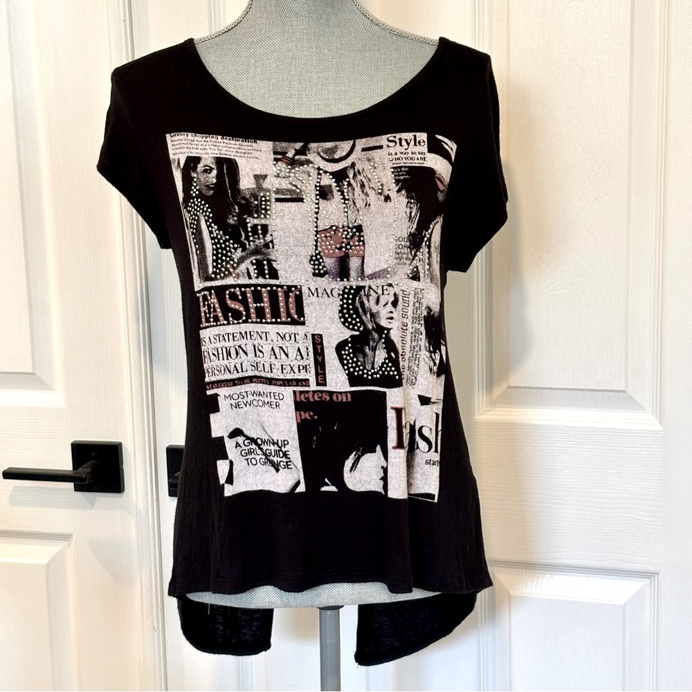OCASION Women’s‎ Black Fashion Is A Statement Top Size XL